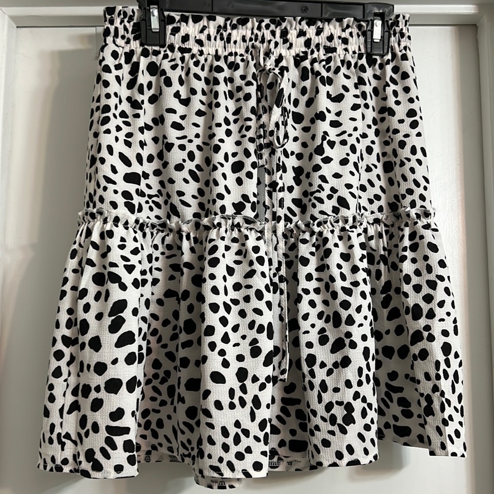 Dalmatian Spotted High Waist Ruffle Skirt